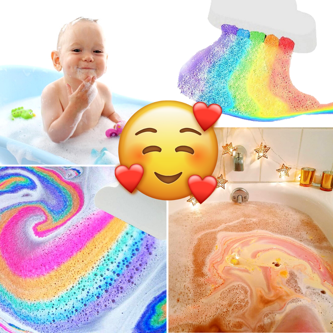 Bomba da bagno arcobaleno - Rosa Bianca (2 + 1 GRATIS) - immagine 8