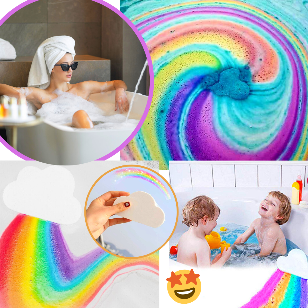 Bomba da bagno arcobaleno - Rosa Bianca (2 + 1 GRATIS) - immagine 9
