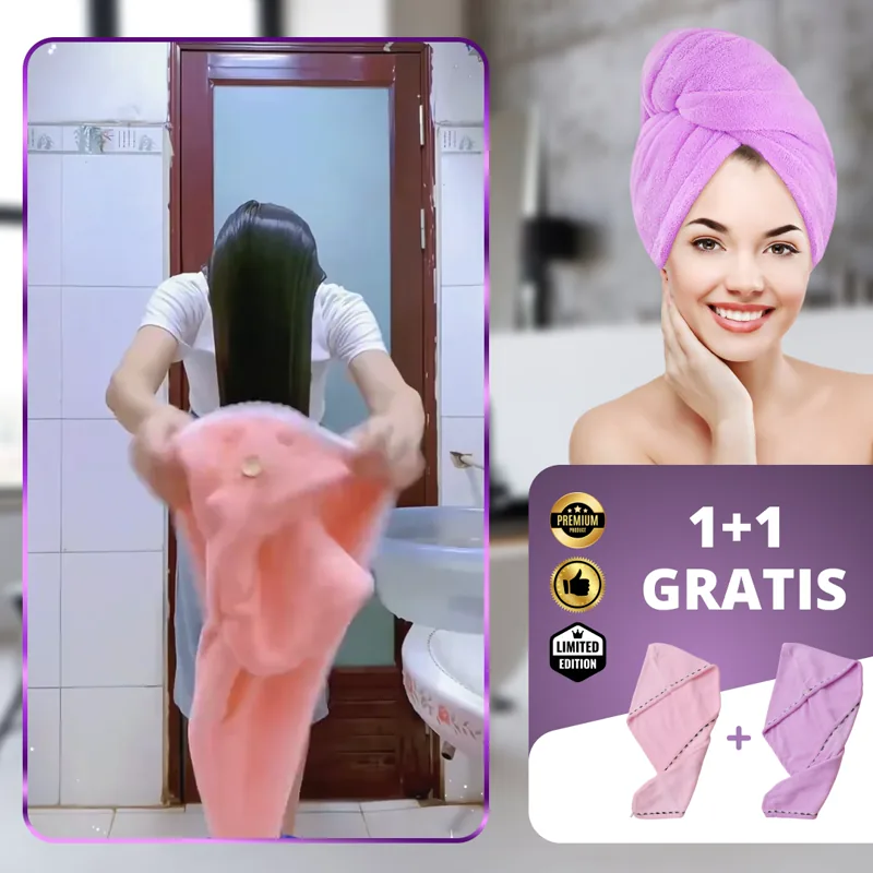 HAIRGLOW® – Asciugamano Per Capelli a Rapida Asciugatura (1+1 GRATIS)