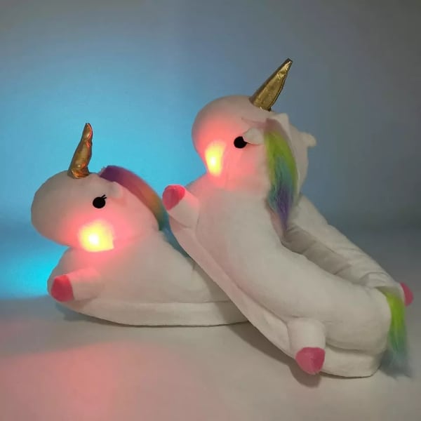 Ciabatte di peluche per bambini con unicorni a LED - immagine 3