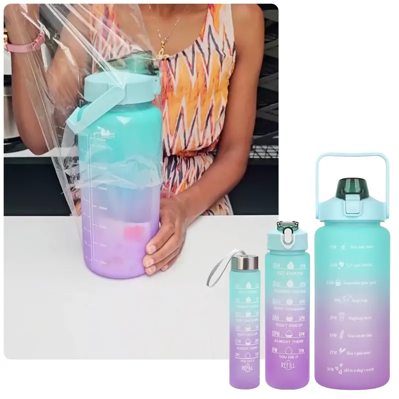 AquaTrio™ 3 in 1 Borraccia Motivazionale