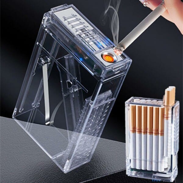 PORTASIGARETTE IN ACRILICO CON ACCENDINO ELETTRICO LIGHTERCASE™