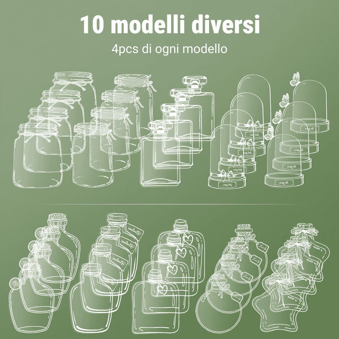 FLOWERMARKS™ SEGNALIBRI DI FIORI SECCHI TRASPARENTI - 80 PZ. 1+1 GRATIS - immagine 4