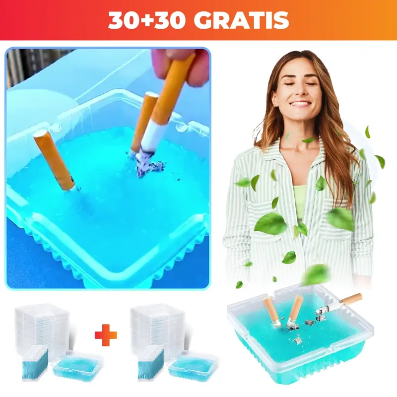 ASHFRESH: Posacenere portatile senza fumo e senza odori - 30+30 gratis
