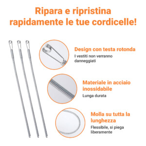 Alternative view of GARMENTFIX™ INFILACORDA FLESSIBILE IN ACCIAIO INOX - 3 PZ.