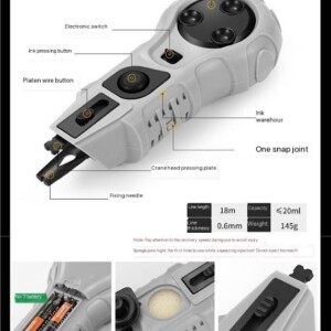 Alternative view of INKLINEZ™ MARCATORE ELETTRICO A INCHIOSTRO RETRATTILE + 100 ML DI INCHIOSTRO IN OMAGGIO + 2 BATTERIE AAA