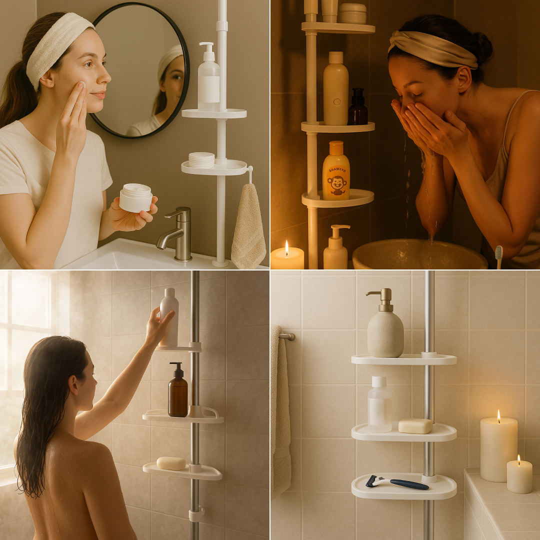 RACKBATH – mensola doccia che elimina il disordine e mantiene la tua doccia organizzata (senza forare, adatta a qualsiasi bagno) - immagine 4