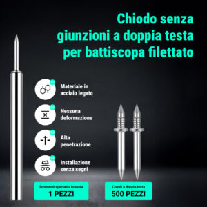 Alternative view of Naox™ - Set di 500 chiodi doppi per battiscopa con attrezzi