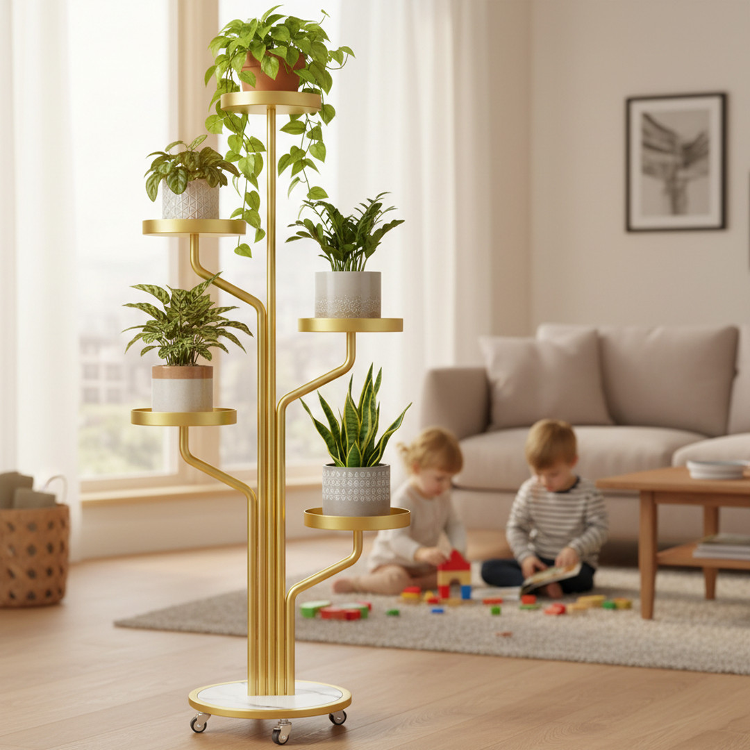 Floro™ - Elegante supporto per piante a 5 livelli con ruote - immagine 4