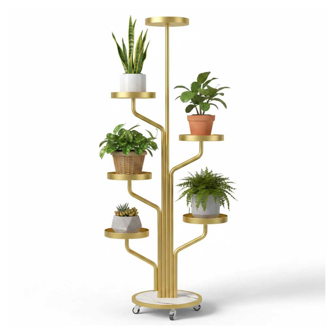 Floro™ - Elegante supporto per piante a 5 livelli con ruote - immagine 5
