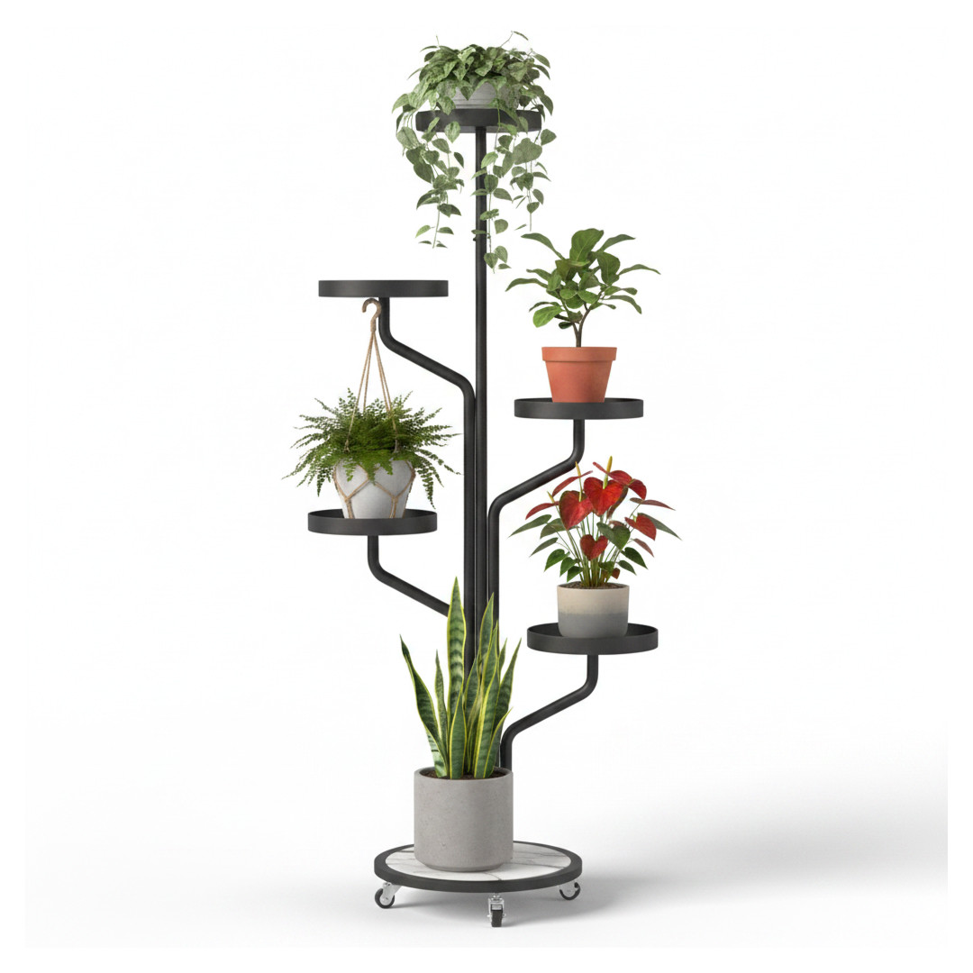 Floro™ - Elegante supporto per piante a 5 livelli con ruote - immagine 6